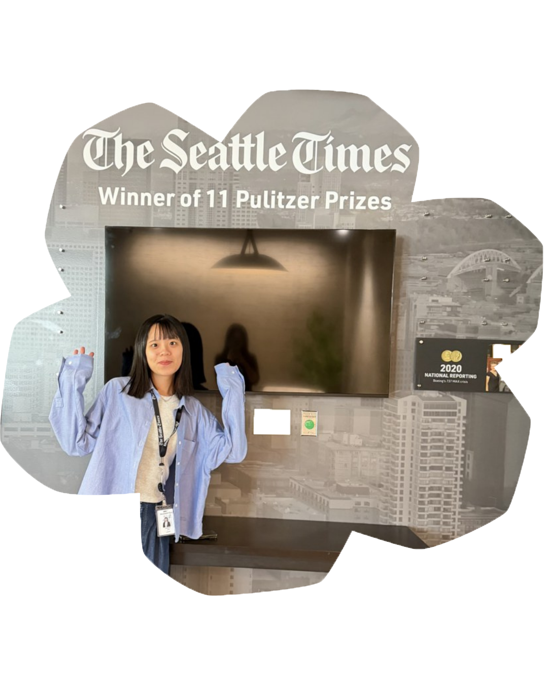 Winnie at The Seattle Times' newsroom